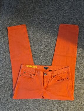 J. Crew Coral Stretch Toothpick Jeans